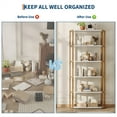 thumbnail image 5 of Book Shelf, 6 Tier Bookcase, Modern Tall Bookshelf, Industrial Corner Storage Organizer, Free Standing Storage Shelving Unit for Bedroom Home Office Kitchen Living Room, 5 of 7