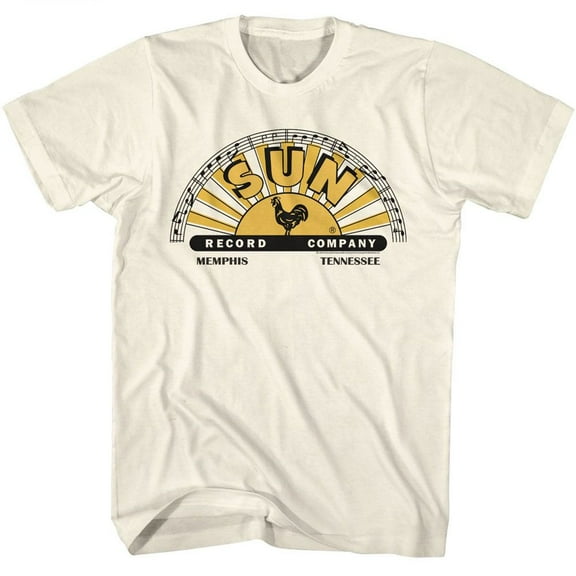 Sun Records Logo With Offset Color Natural Adult T-Shirt