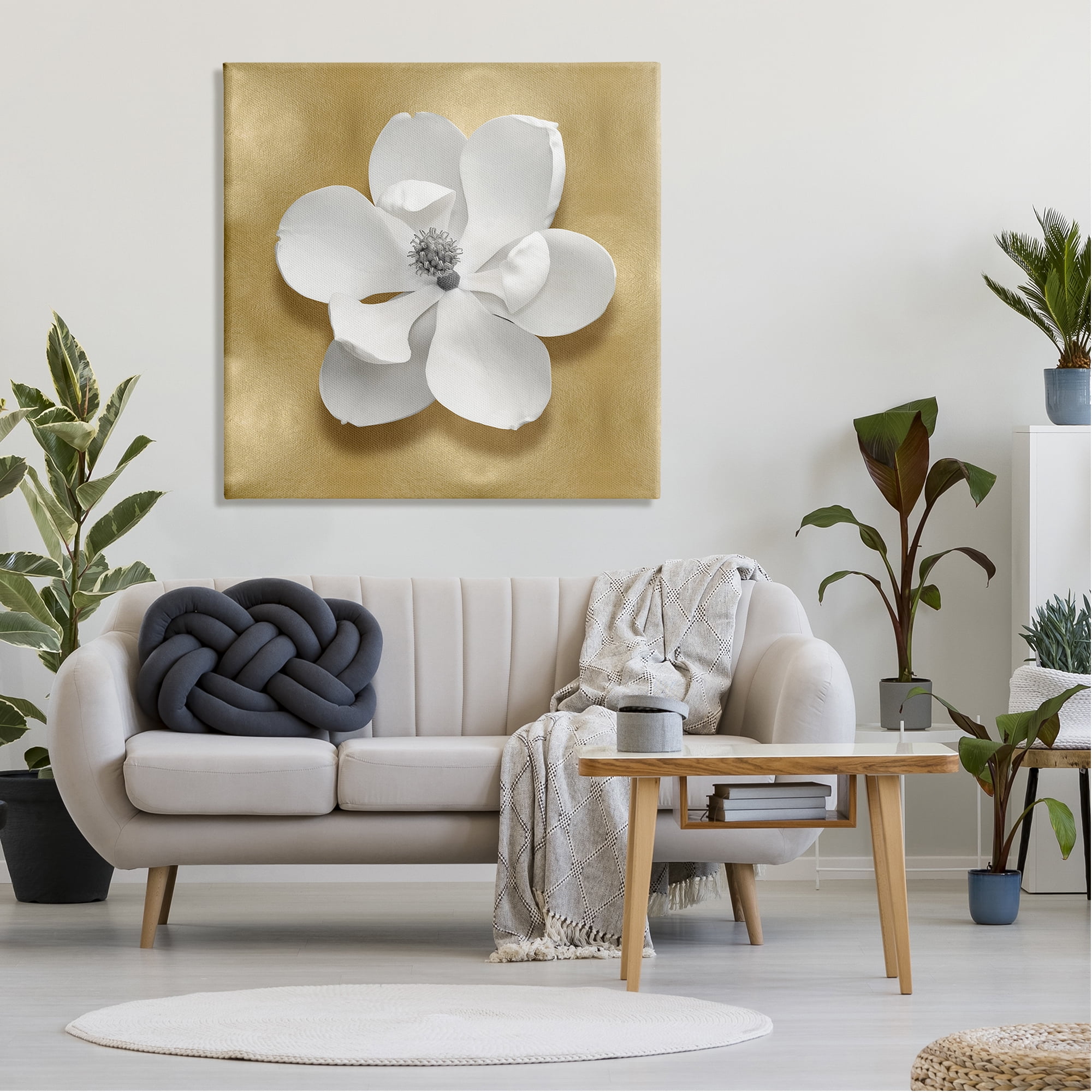 Stupell Industries White Apple Blossom Botanical & Floral Painting Gallery Wrapped Canvas Art Print Wall Art, 36 x 36