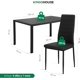 thumbnail image 5 of Kingshouse | Set De Comedor 4 Sillas Y Mesa De Vidrio – Lexus – Estructura De Metal – 4 Personas – Diseño Moderno – Negro, 5 of 10