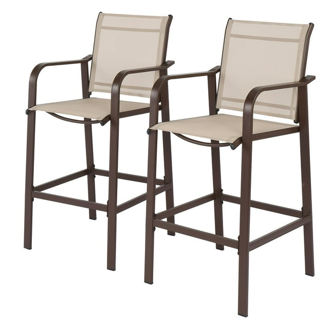 EasingRoom Bar Stools Outdoor Kitchen Bar Height Patio Chairs Padded
