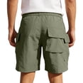 thumbnail image 5 of Men's Casual Sports Shorts with Elastic Waistband Zipper Pocket Joggers Sweatpants, Straight Leg Lightweight Quick Dry Breathable, for Gym Workout Running Daily Wear | AKLJWH,Army Green L, 5 of 9