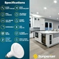 thumbnail image 7 of Sunperian BR30 LED Flood Bulb, 8.5W 6500K Ultra Daylight, 800 Lumens, Dimmable, Enclosed Fixture Rated, UL Listed 6-Pack, 7 of 7