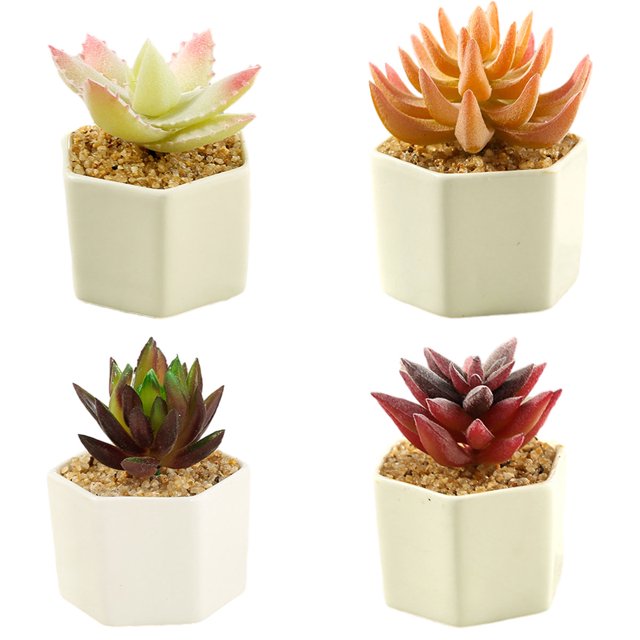4 Uds. De suculentas de simulación, flores bonsái, decoración creativa para el hogar, plantas verdes artificiales