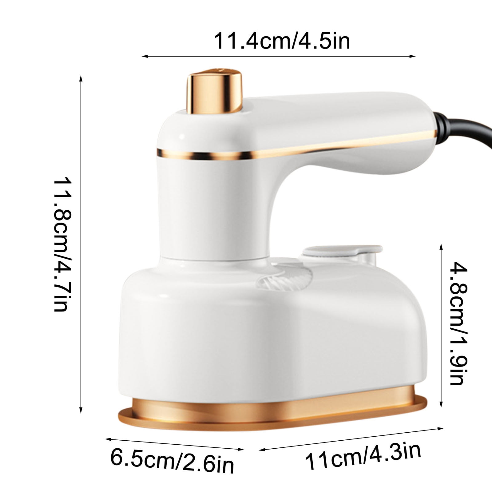 Yannianjz 2Pcs Portable Steam Iron, 2-in- 1000W Fast Heating Mini Travel Iron for Clothes, Compact Garment Steamer for Home Business Trips Hotels