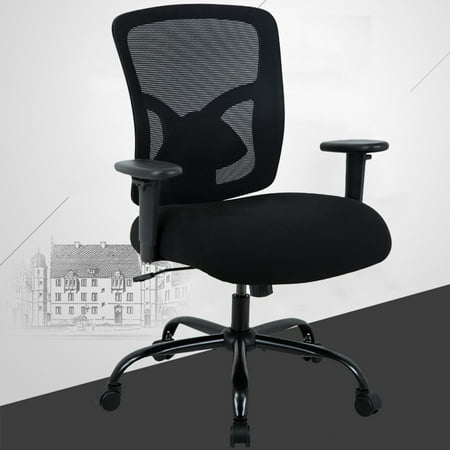 Big And Tall 400LB Office Chair, Ergonomic Executive Desk Chair Rolling Swivel Chair Adjustable Arms Mesh Back Computer Chair With Lumbar Support Task Chair For Women, Men (Best Executive Chair With Lumbar Support)