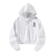 thumbnail image 4 of Sudadera con capucha corta para mujer Ropa con hombros caídos Ropa deportiva de manga larga Sudadera con capucha holgada con cordón L, 4 of 8