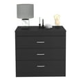 thumbnail image 6 of DUOSONG Three Drawer Dresser Lial, Superior Top, Metal Hardware, Black Wengue Finish Black Particle Board Furniture Bedroom Furniture Dressers, Chests & Wardrobes, 6 of 8