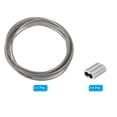 thumbnail image 3 of Unique Bargains 1/5' OD 32.8 Ft 304 Stainless Steel Cable Wire Rope with Aluminum Sleeves 7 x 7 Strand Rope Silver, 3 of 7