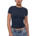 thumbnail image 1 of Remera INLYRIC Inbarely de manga ultra corta ajustada azul XL, 1 of 7