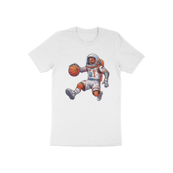 Funny Basketball Player Astronaut Spaceman Game Day Gift T-Shirt Astronaut Playing Basketball in Outer Space Galaxy Men Women Kids Tshirt