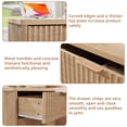 thumbnail image 6 of 23" Wide Nightstand Set of 2 with Charging Station, Modern Night Stand with 3 Fluted Dresser & Handle Storage Farmhouse Bed Side Table for Bedroom, Natural Oak, 6 of 9