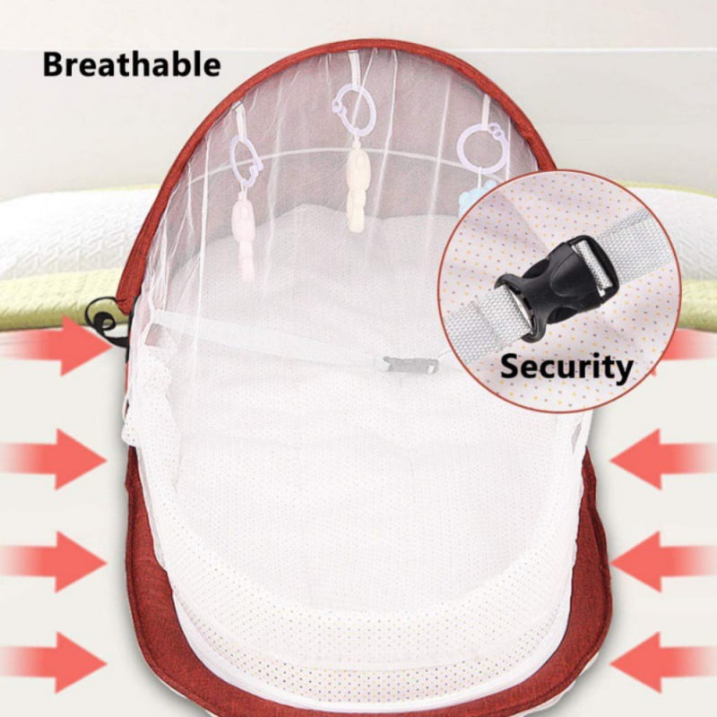 Ardorlove Infant Bed Backpack Portable Bassinet for Baby Foldable Baby Bed Travel Sun Protection Mosquito Net Breathable Infant Sleeping Basket with Toys 