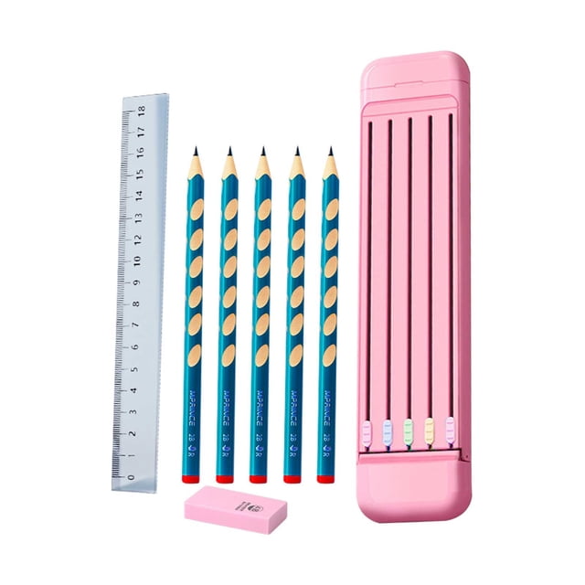 Kit de Décoration de Rentrée Scolaire Comprend 5 X Gommes à Crayons Règle Compacte Stylo ABS pour Fermeture de Valise pour Étudiants Enfants Ensemble Gomme à Crayons pour Enfants Ensemble Gomme à Crayons Cadeau