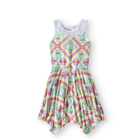 Wonder Nation Girls' Lace Yoke Hanky Dress