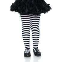 Tights Child Striped Bk/wt 4-6