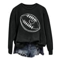 thumbnail image 3 of Holzkary Game Day Sweatshirts for Women Football Sweatshirts Funny Football Graphic Crewneck Long Sleeve Pullover Tops American Football Print Solid Color Round Neck Ladies Sweatshirt Black L, 3 of 5