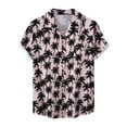 thumbnail image 2 of Njoeus Gym Tops Mens Graphic T Shirts Men's Shirt Palm Tree Hawaiian Shirts Floral Print Button Up T-Shirt Fashion Summer Beach Casual Tops Short Sleeve Dress Shirt Blouse Summer Tops for Men 2024, 2 of 5