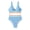Sky Blue, variant on Staron Women's Bikini Swimsuit High Waist V Neck Two Piece Bathing Suit Solid Color Stitching Casual Beach Vacation Pool Party, Pink L