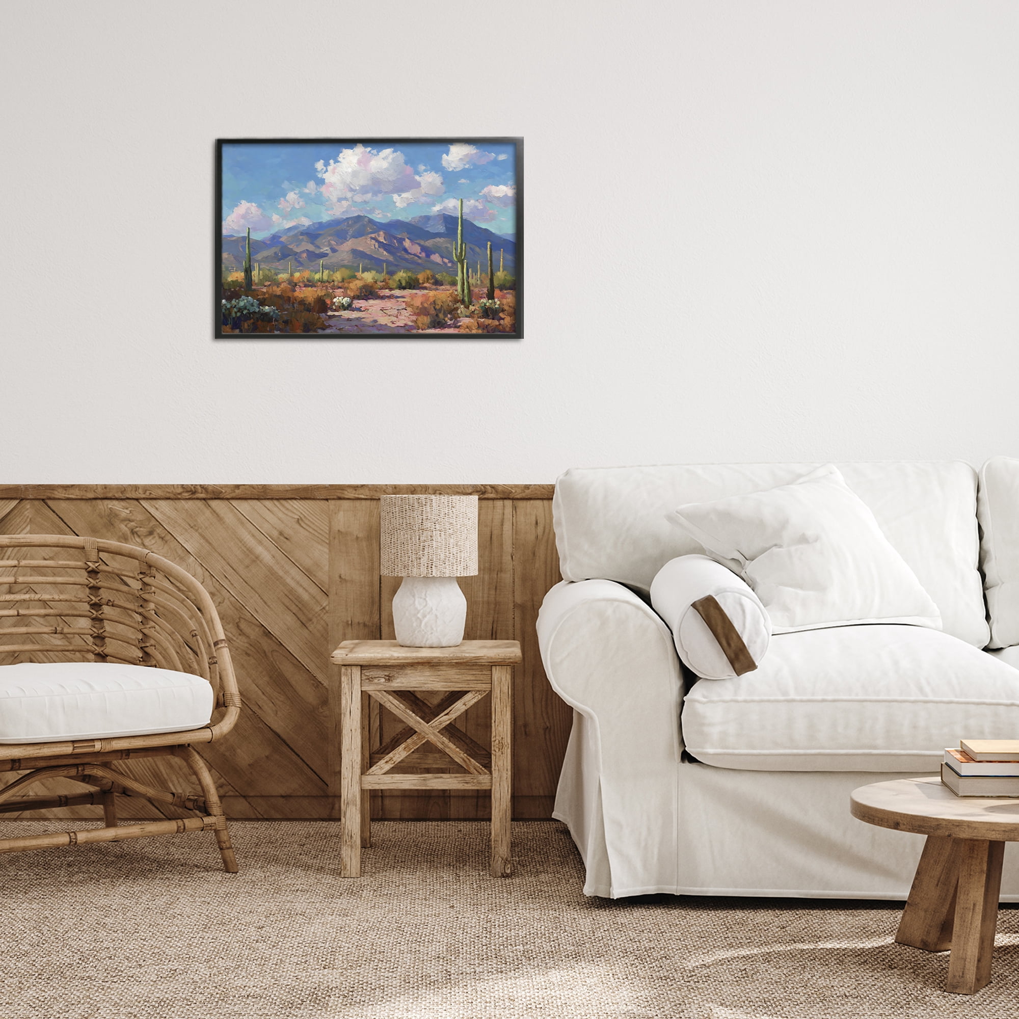 Stupell Industries Desert Mountains at Sunset Glow Black Framed Giclee Art, design by Gina Kelly