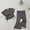Gray, variant on Amidoa Girls Summer Outfits 2 Piece Cute Short Sleeve Top and Casual Shorts Kids Clothing Sets Gray Size 12-18个months