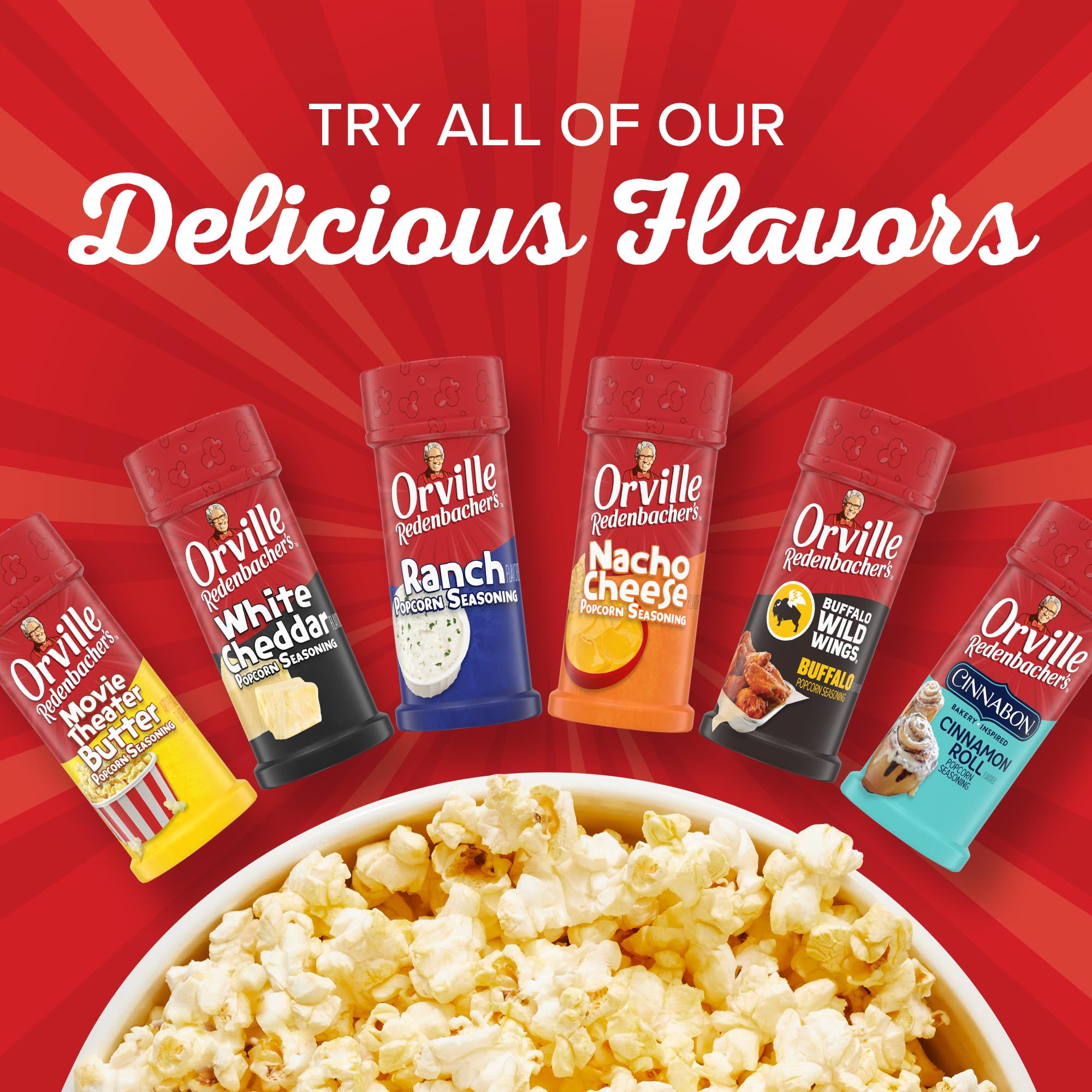 Orville Redenbacher's Cinnabon Bakery Inspired Cinnamon Roll Flavored Popcorn Seasoning, 3.3 oz.