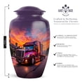 thumbnail image 2 of Purple Semi Truck Small Urns For Human Men - Funeral Urns For Adult Female - Large Cremation Urn For Women - Mini Burial Human Urn For Ashes Adult Male - Size 10 Inch 1pcs & 3 Inch 4pcs, 2 of 5