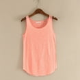thumbnail image 2 of MESSUEN Ladies Tank Tops Loose Fitting Tank Tops for Women Crew Neck Camisole Bamboo Cotton Korean U Shaped Bottoming Vest Womens Tops Dressy Casual Summer Tops for Women Pink One Size, 2 of 3