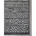 thumbnail image 5 of FH Home Flat Woven Outdoor Rug - Waterproof, Easy to Clean, Stain resistant - Premium Polypropylene Yarn - Striped Boho -Patio,Deck,Porch,Balcony, Laundry Room - Amman - Charcoal - 6' x 9', 5 of 5