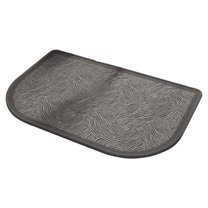 Thin Bathroom Rug Non- Half Circle Mat, Quick Dry Washable Bath Mat with Rubber Backing, Absorbent Woven Shower Rug Fits Under Door for Low Profile Bathroom Floor