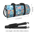thumbnail image 4 of Xecao Cute Dog print Round Travel Duffel Bag is a foldable gym bag with an inner pocket, perfect for travel sports, 4 of 8