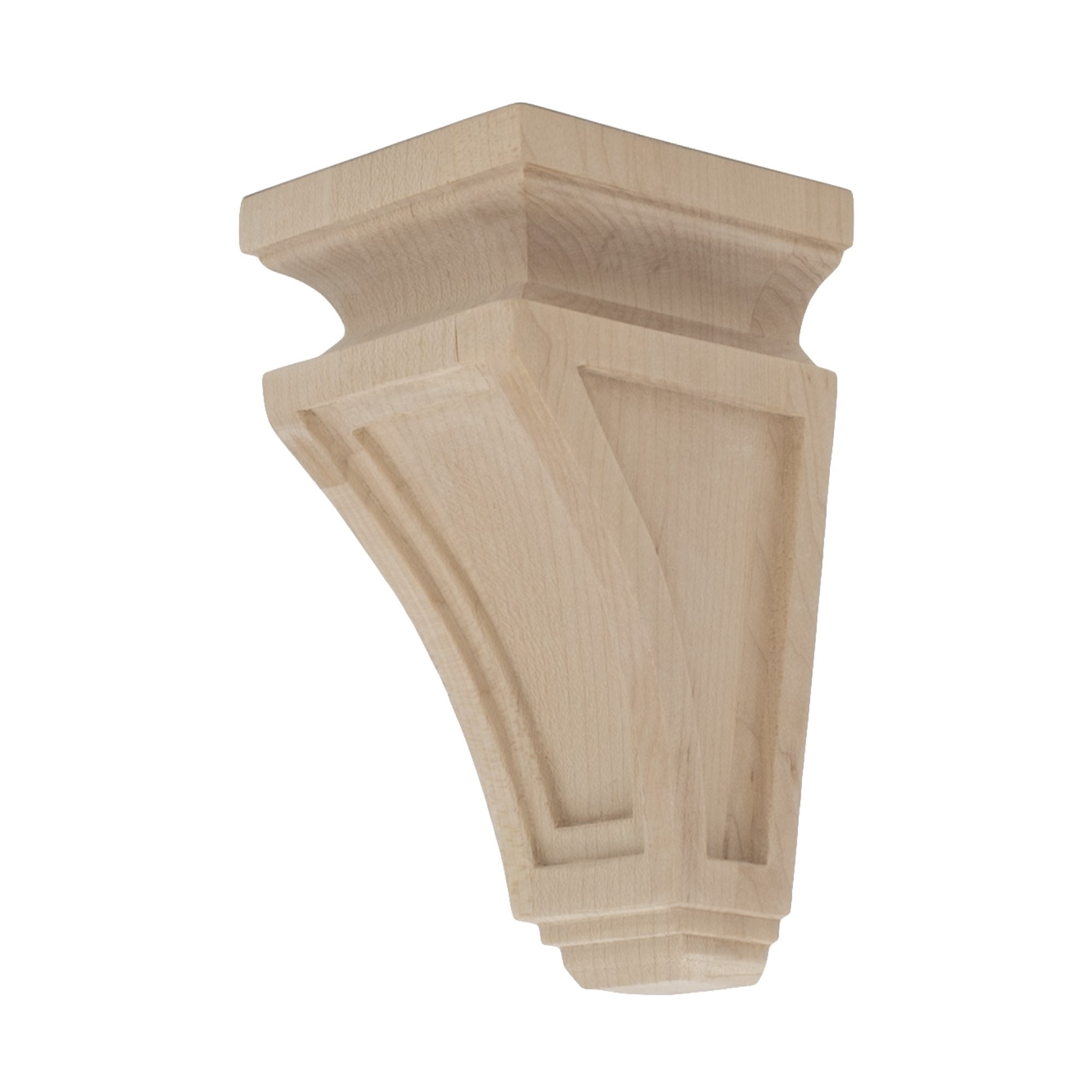 5 in. x 2-7/8 in. x 2-7/8 in. Unfinished X-Small North American Solid Hard Maple Mission Wood Corbel