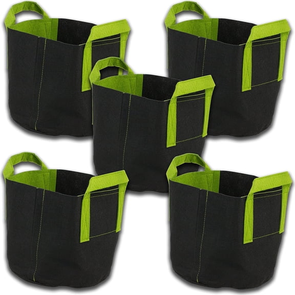 Fabric 15 Gallon Growing Pots- 5 Pack