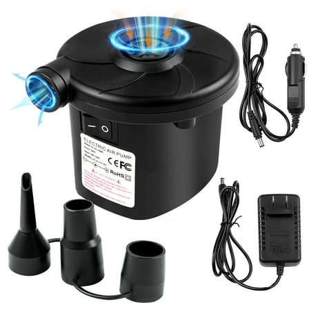 Electric Air Pump for Inflatables,Portable Quick-Fill Air Pump with 3 Nozzles, Inflator/Deflator Pumps for Outdoor Camping, Air Mattress Beds, Boats,Inflatable Cushion,Couch,Pool Floats