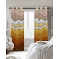 thumbnail image 3 of Abstract Blackout Curtains for Bedroom Living Room, Burnt Orange Brown Gradient Waves Beach Lines 90 In Long Thermal Insulated Room Darkening Drapes Grommet Window Treatments, 52 x 90 In, 3 of 9