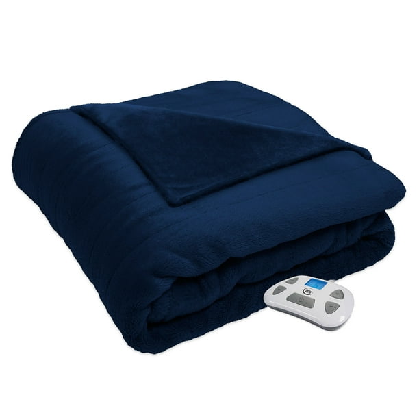 Serta Silky Plush Electric Heated Warming Blanket