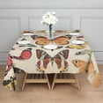 thumbnail image 3 of Beige Butterfly Moth Pattern Square Tablecloth,Waterproof Square Table Cover,Wipeable Spillproof Washable Table Cover for Home Kitchen Party Decor 42"X42"(107x107cm), 3 of 6