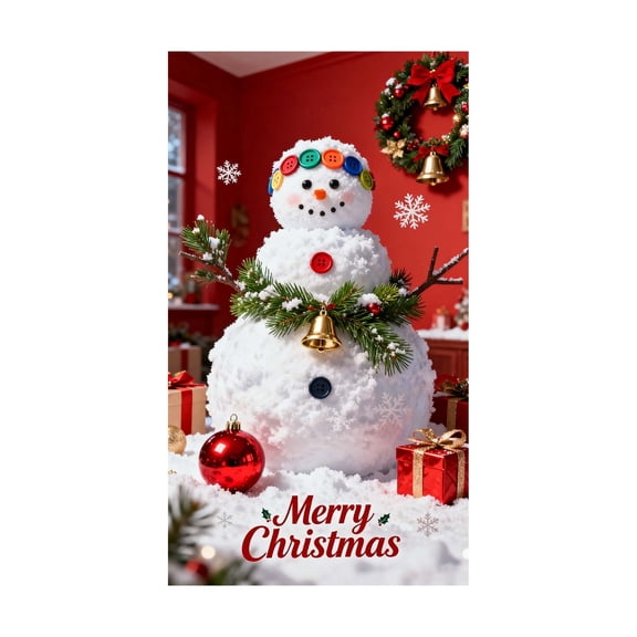 2025 Christmas Door Cover - Elastic 36 x 80 Inch Festive Front Door Decoration for Holiday Parties and Home