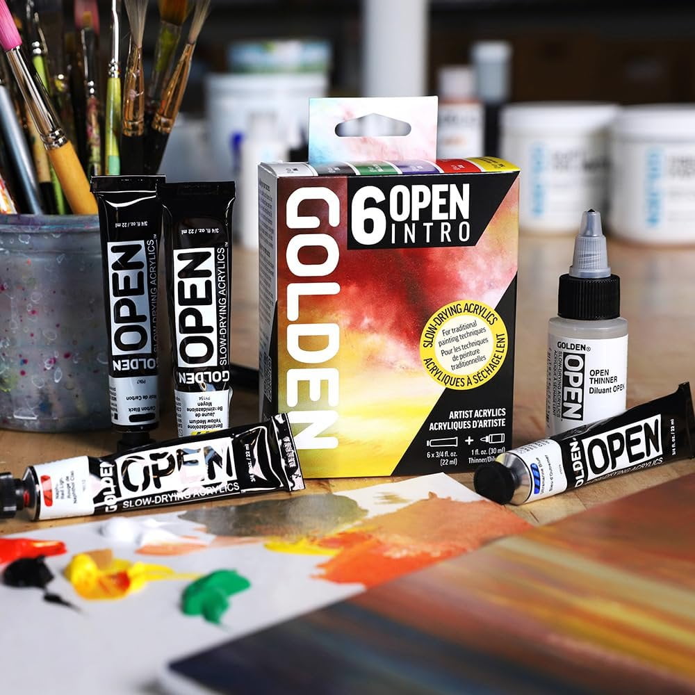 Golden Open Acrylics - Set of 6, Intro Colors with Thinner, 22 ml
