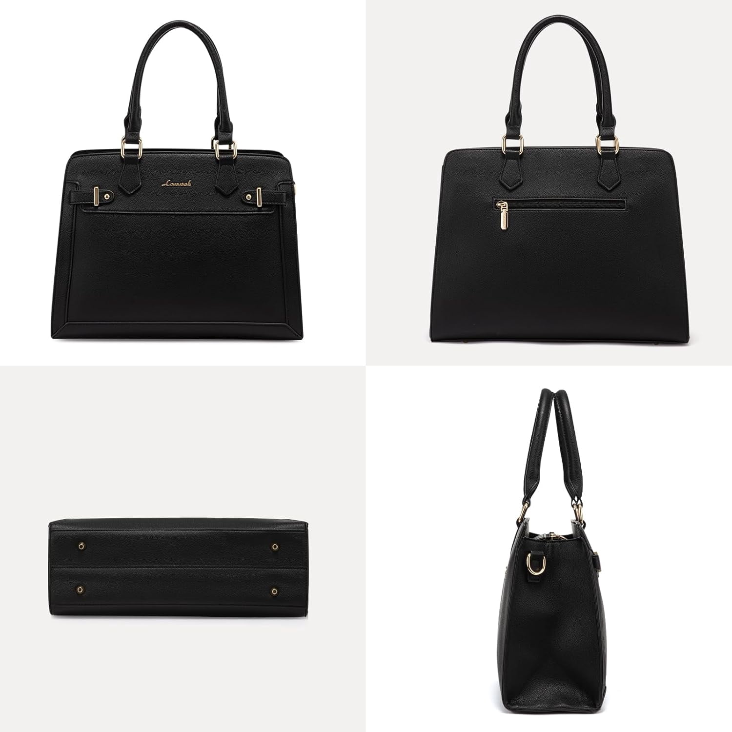 LOVEVOOK Purses and Handbags for Women, Tote Shoulder Bag Satchel Black Purse and PU Leather Top Handle for ladies