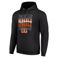 thumbnail image 2 of Men's Starter Black Cincinnati Bengals Four Team Name Logo Fleece Pullover Hoodie, 2 of 3