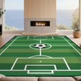 thumbnail image 2 of Design&I 3'x5' Washable Accent Rug Soccer Layout Field Centered Pitch Lines Door Center Goal Markings for Bedroom, Walk-in Closet, Pet Friendly & Non-Slip Built-In Grip, 2 of 7