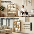 thumbnail image 3 of OUTONLIFE 7-cube Bookcase Open Storage Shelf with 4 Tapered Legs, Freestanding Display Rack with Light for Living Room, Study Room(Brown), 3 of 9