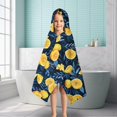 thumbnail image 6 of Yellow Lemon Slices DarkBlue Pattern Hooded Bath Towel，50"x30" for Ages 3 To 12 Kids, Quick Dry Lightweight Soft Microfiber Hood Beach Towel Cover Up for Kids, 6 of 7