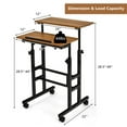 thumbnail image 3 of Pemberly Row Bureau Mobile Debout Réglable en MDF et Acier en Noyer, 3 of 11