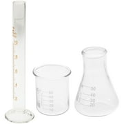 3 Pcs Graduated Beaker Glass Cylinder Measuring Cup Borosilicate Cylinders Conical Bottle with Scale Experiment Kit