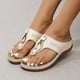 thumbnail image 4 of Summer Flip Flops Sandals with Rubber Insoles Minimalist Style for Women, 4 of 4