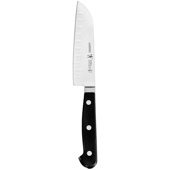 HENCKELS Classic Razor-Sharp Hollow Edge Santoku Knife 5 inch, German Engineered Informed by 100  Years of Mastery, Black/Stainless Steel
