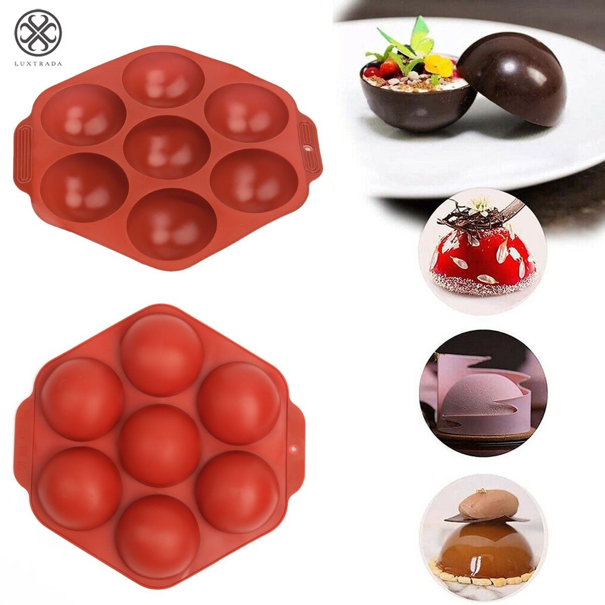 Half Ball Sphere Silicone Cake Mold Chocolate Cookie Ice Candy Baking Mould US 