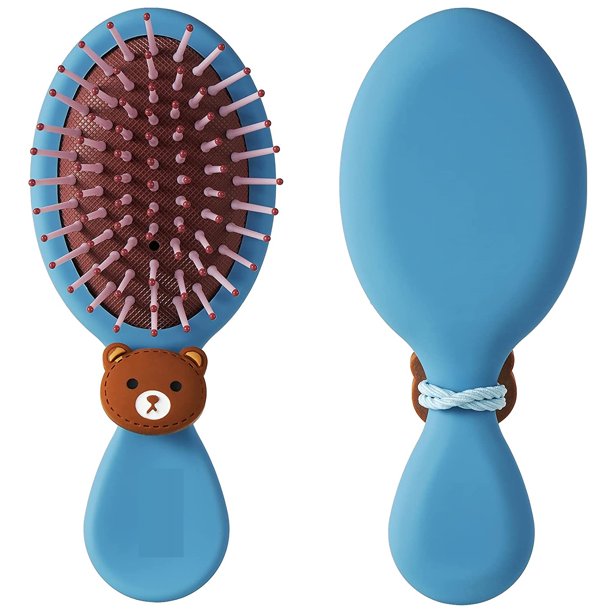 Cepillo para el cabello, mini cepillo de viaje para niñas, mujeres, niños, hombres y niños, cepillo ovalado para secar en húmedo todo tipo de cabello, se desliza a través de enredos suavizantes con
